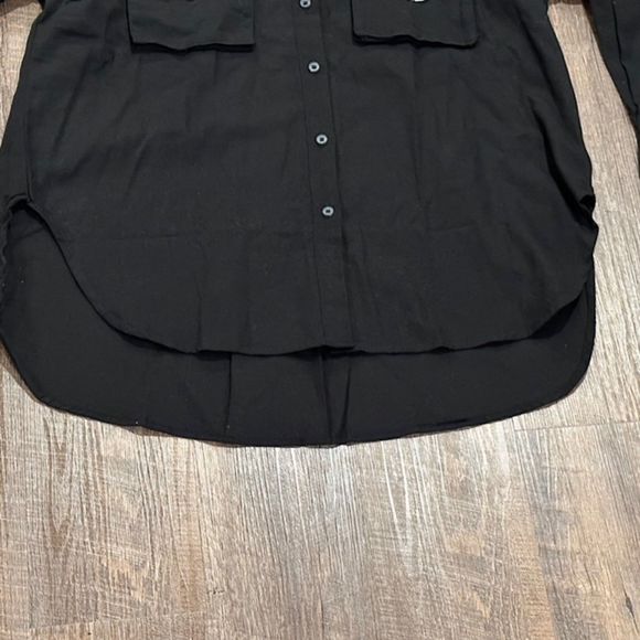 Better Unsaid Women's Top Size Medium Black Casual Button Up Shirt Long Sleeve - Picture 6 of 9
